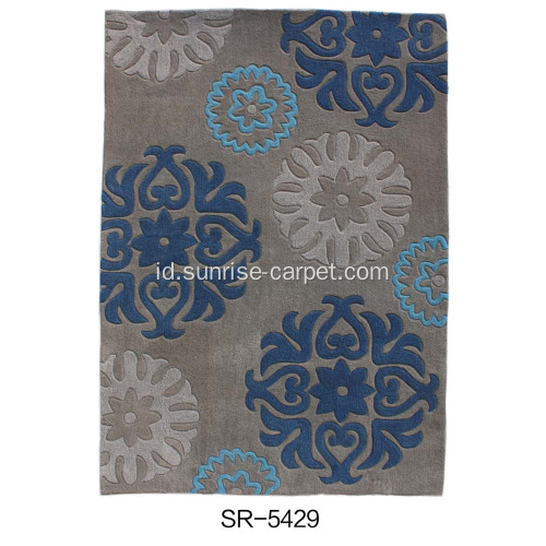 Hand-berumbai Floral Design Carpet